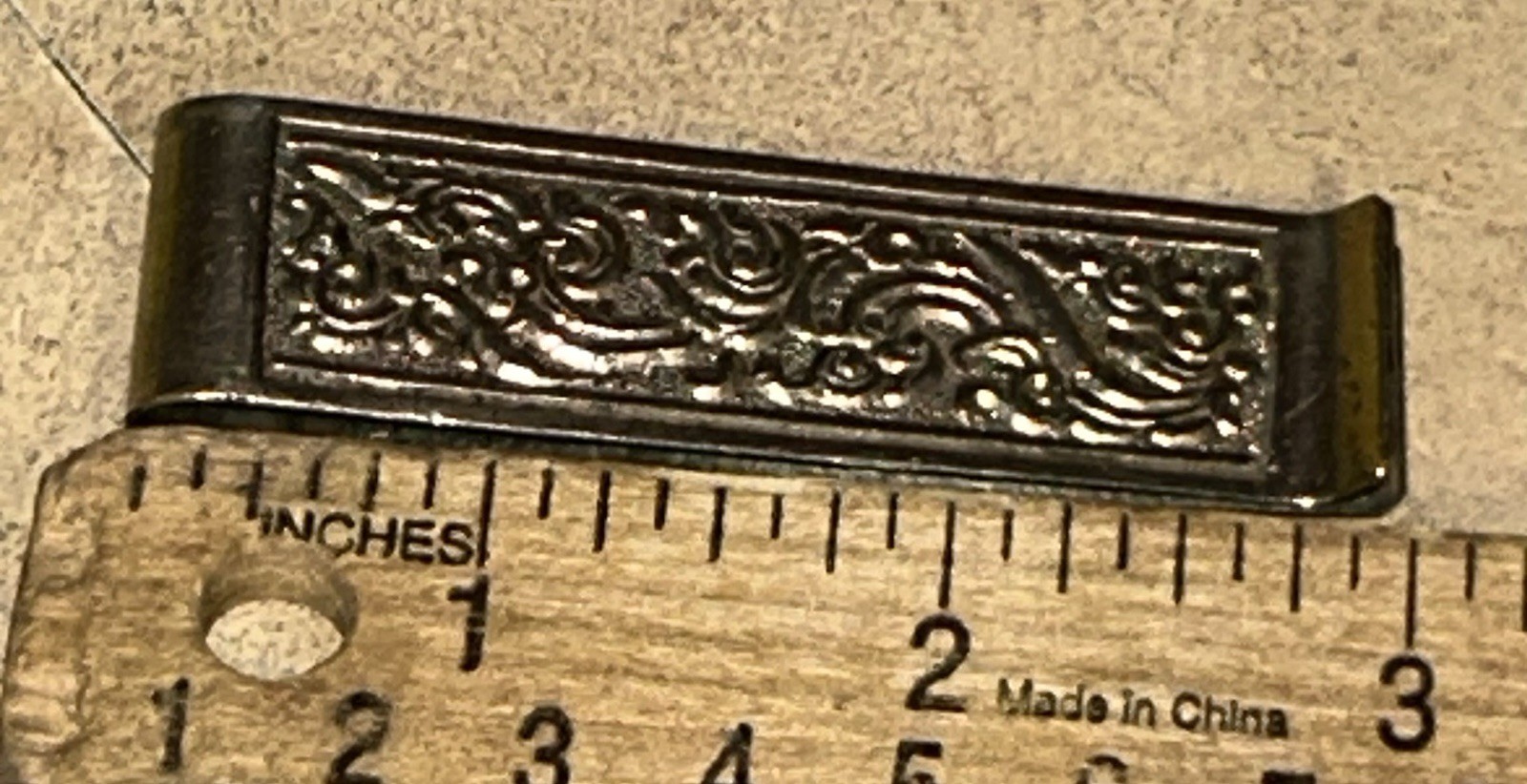 VINTAGE KEETECK JEWELRY SILVER METAL MONEY CLIP FROM BANGKOK GREAT DEAL COLLECT