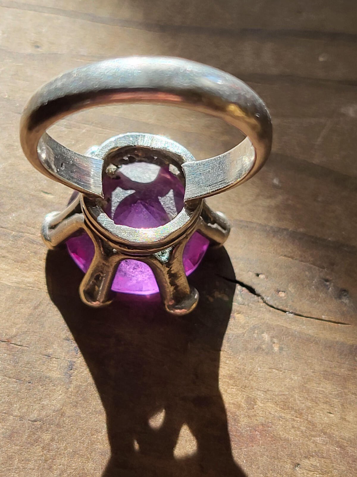 Large Purple Topaz Sterling Ring Size 6.75 Brilliant Cut 7.9g Statement 13.7mm