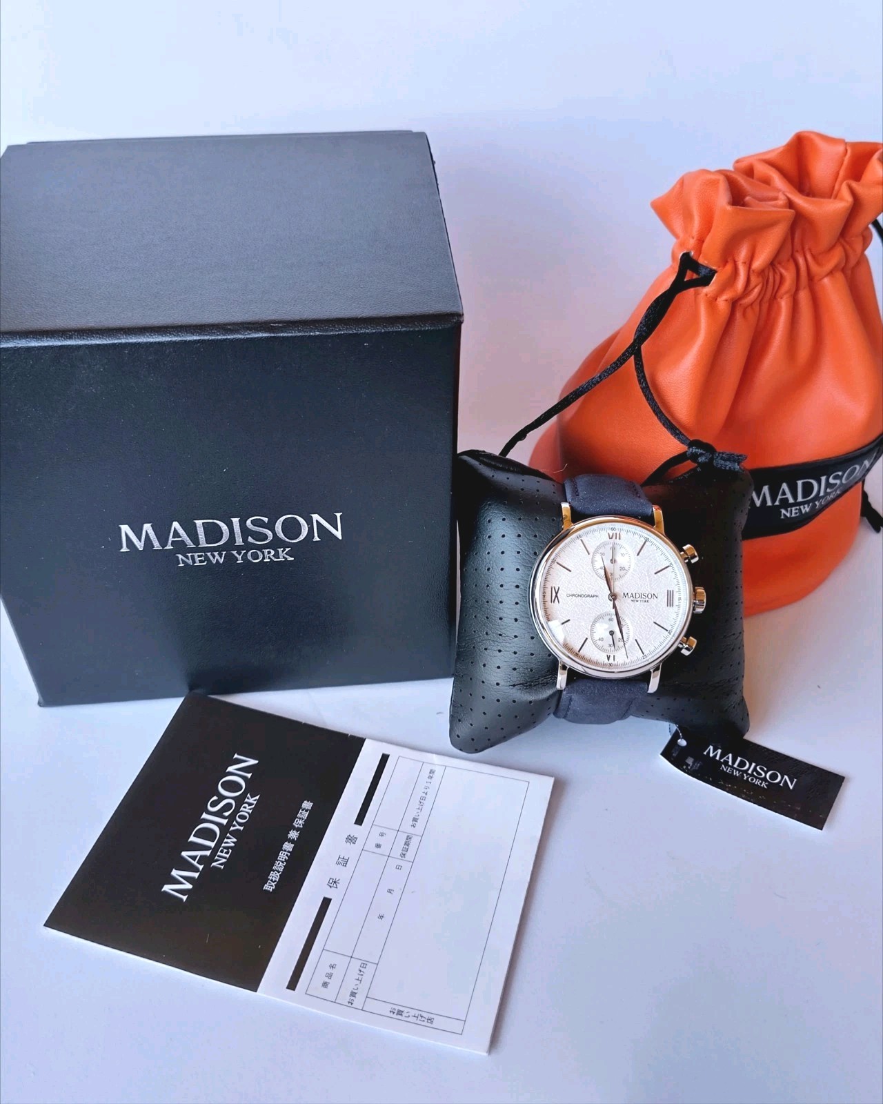 Unworn Madison New York Seventh Avenue Chronograph Quartz Watch Ref:MA011013-1