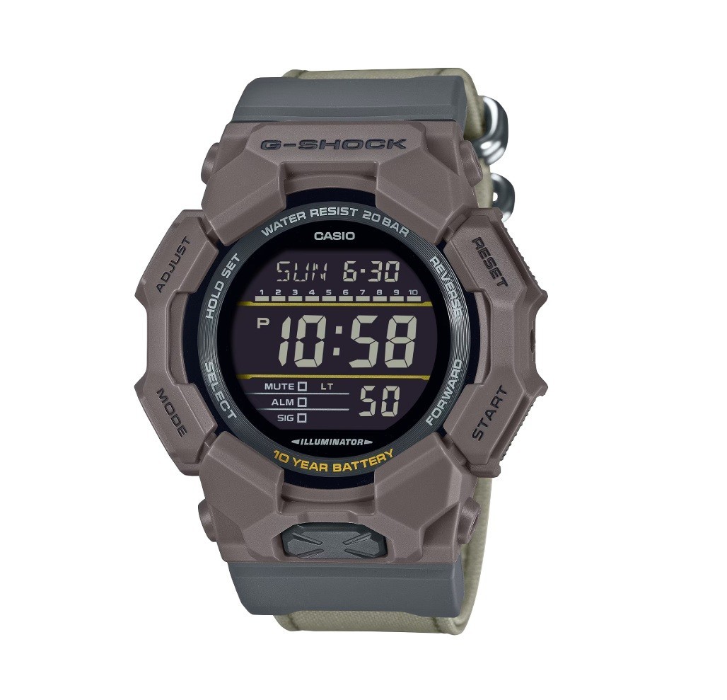 Casio G-Shock GD-010CE-5D Black Digital Beige Cordura Strap Men’s Sport Watch