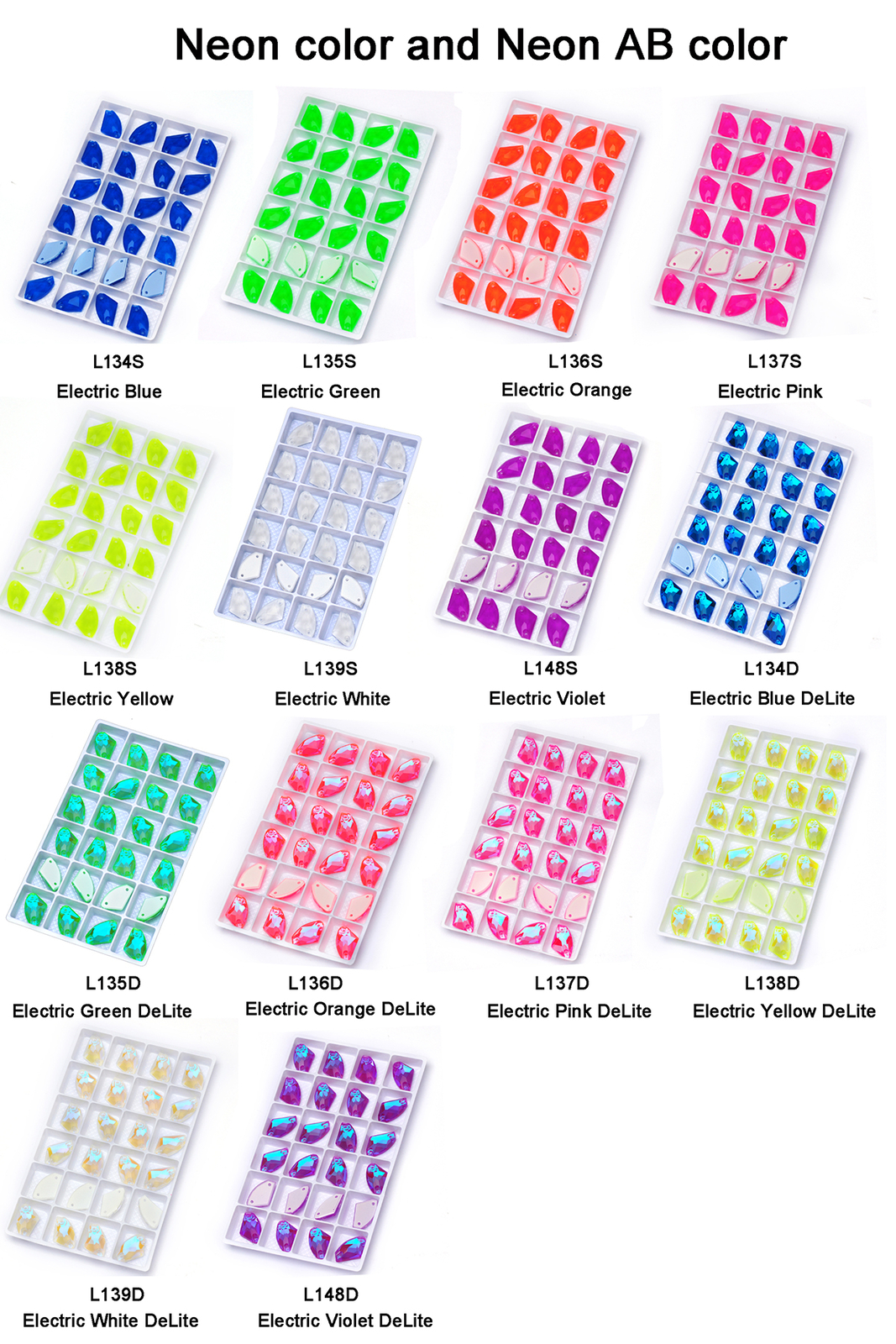 Galactic Gem Crystal Neon Sew On Rhinestones Fluorescence Mocha Sewing accessory
