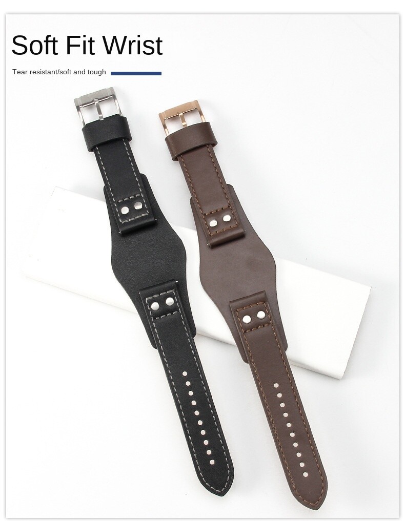 Premium Genuine Cowhide Leather Watch Straps mens Band Business for Fossil 22mm