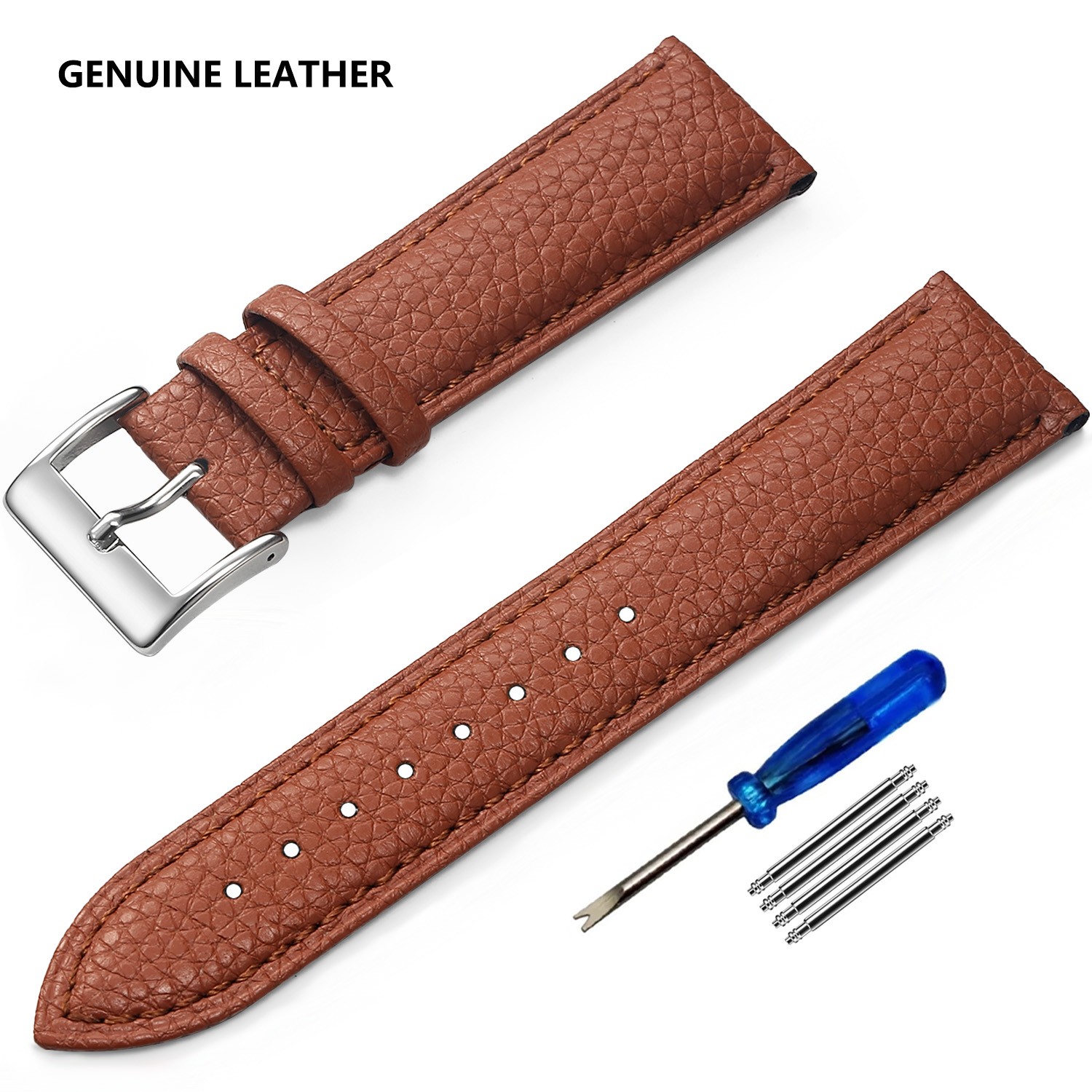 Correa De Reloj De Cuero Genuino Unisex De Pulsera De Alta Calidad + Herramienta