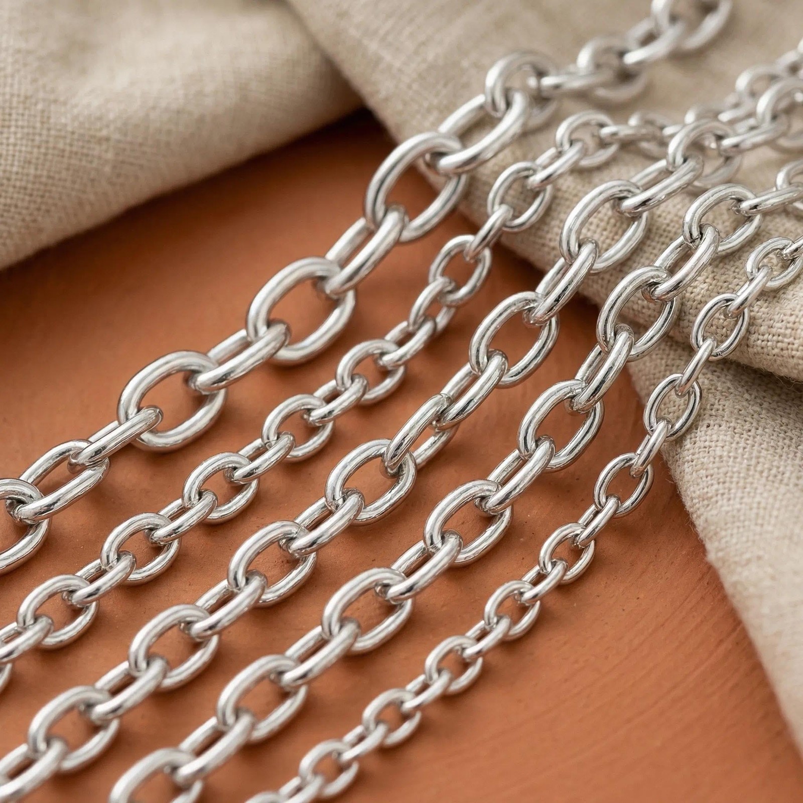 16.5 Feet Stainless Steel Cable Chain for Jewelry Making Bulk, 6mm Soldered L…