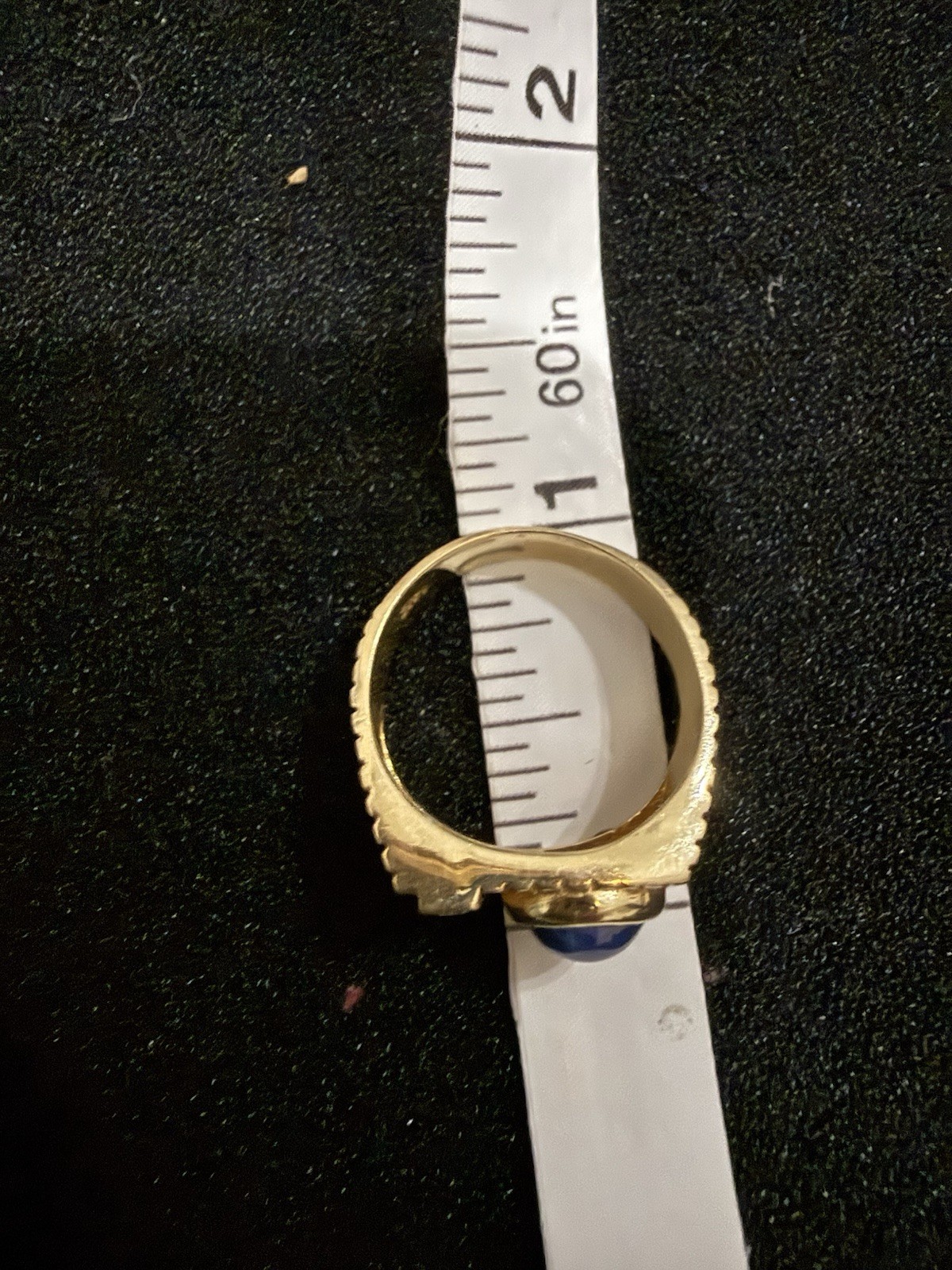 Vintage Men’s 14K Yellow Gold Linde Blue Star Sapphire Cabochon & Diamond Ring