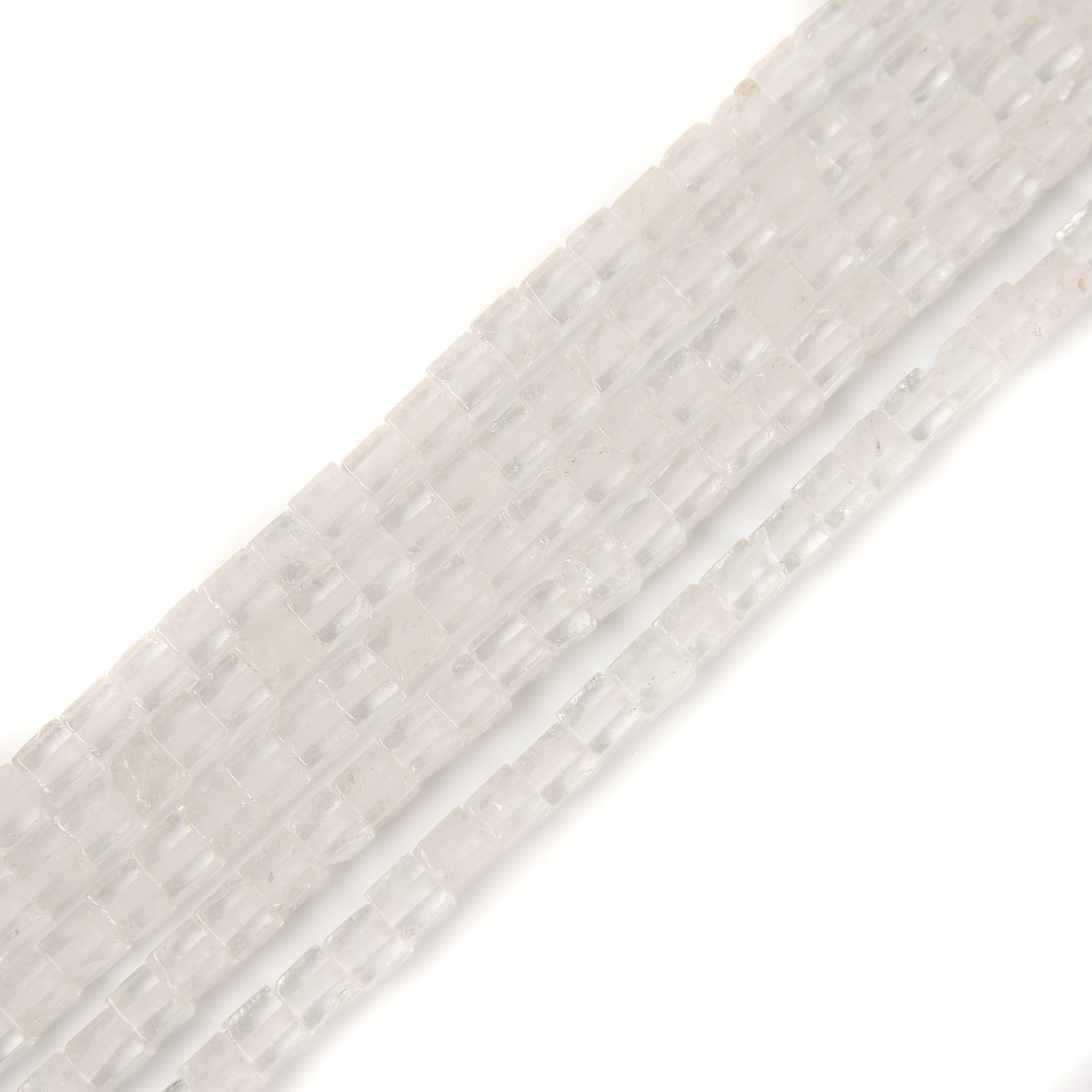 Natural Clear Quartz Smooth Cube Beads Size 4mm 15.5” Strand