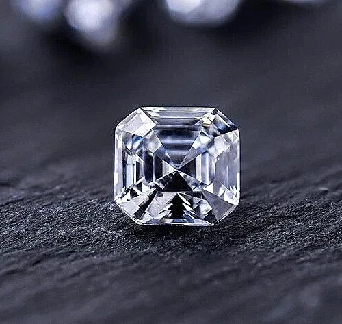 5.30 Ct Loose Moissanite Asscher Cut 10.00 MM D Color, IF Clarity Certified