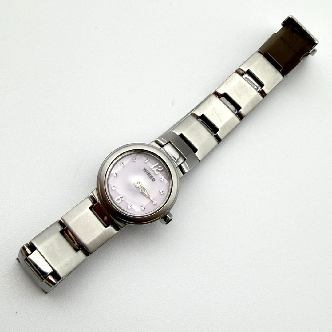 Excellent condition Seiko WIRED watch, new battery, lavender dial, diamond, wome