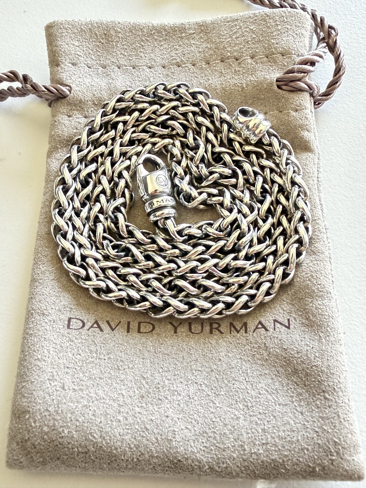 David Yurman Wheat Chain Necklace in Sterling Silver – 4mm – 22″ – FREE SHIP
