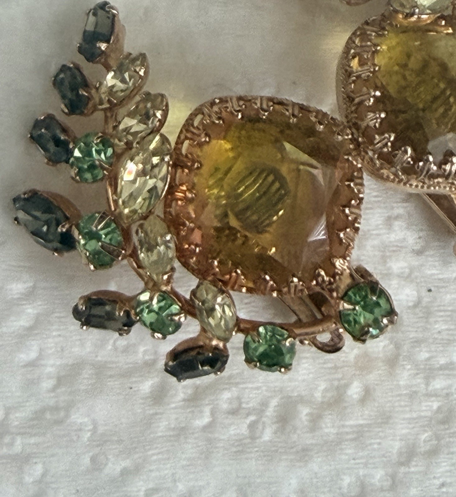 Vintage Rhinestone Earrings Large Gemstone Style From Mid 20th Century Very Nice