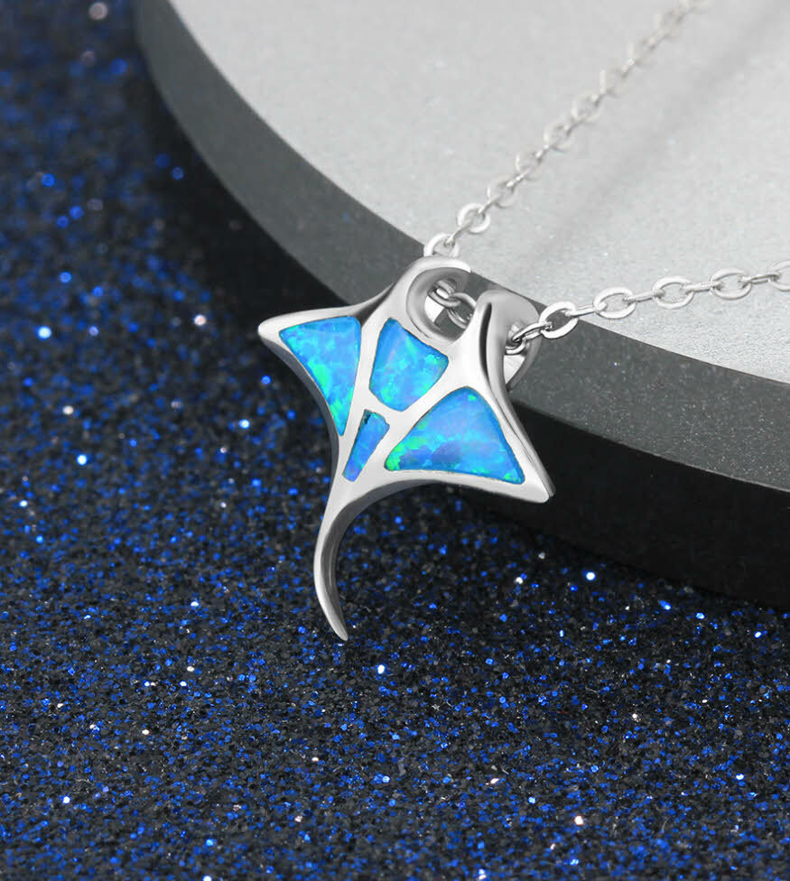 E05 ray power animal of shamans blue sterling silver 925 pendant chain