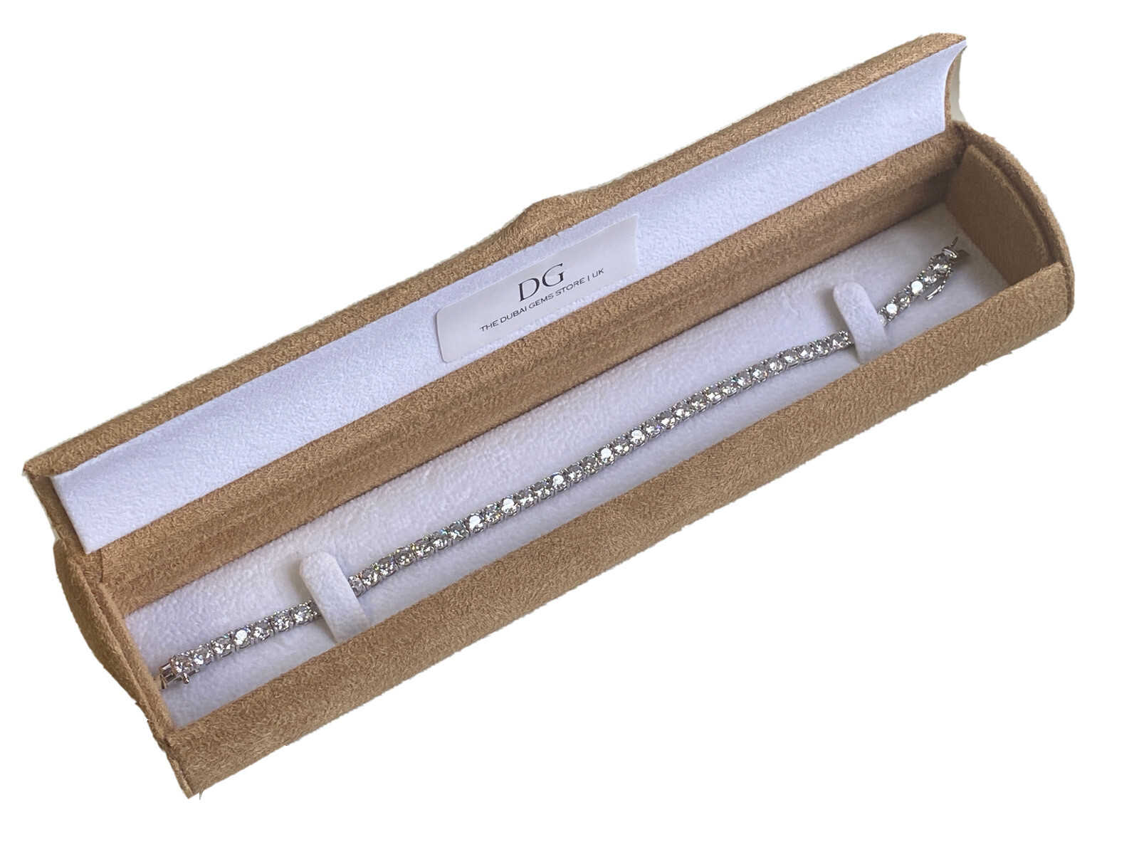 White gold finish created diamond Classic bracelet Free Gift Box Included
