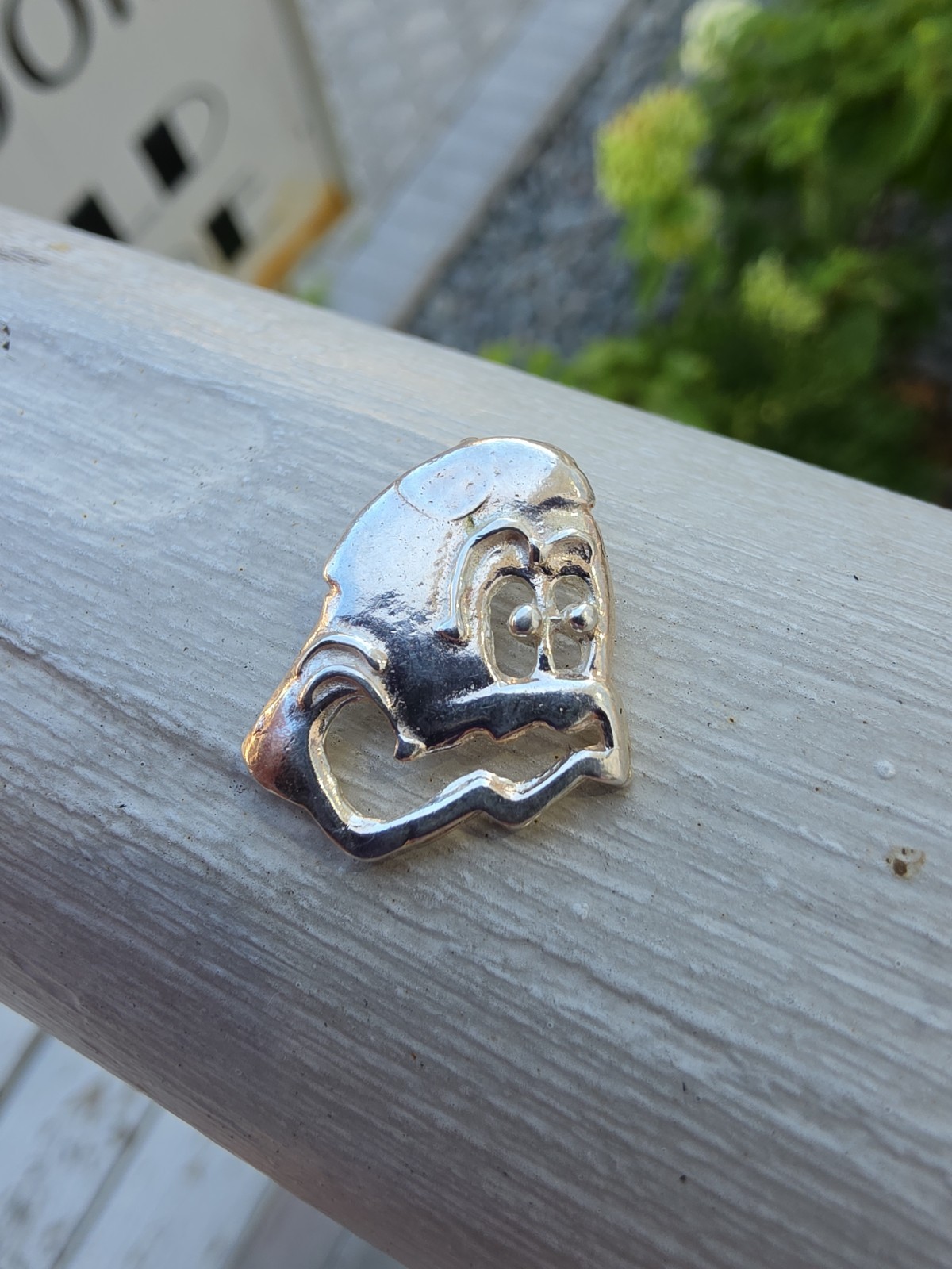 Vintage 80’s Pac Man Ghost Monster 925 Sterling Silver Pendant Charm