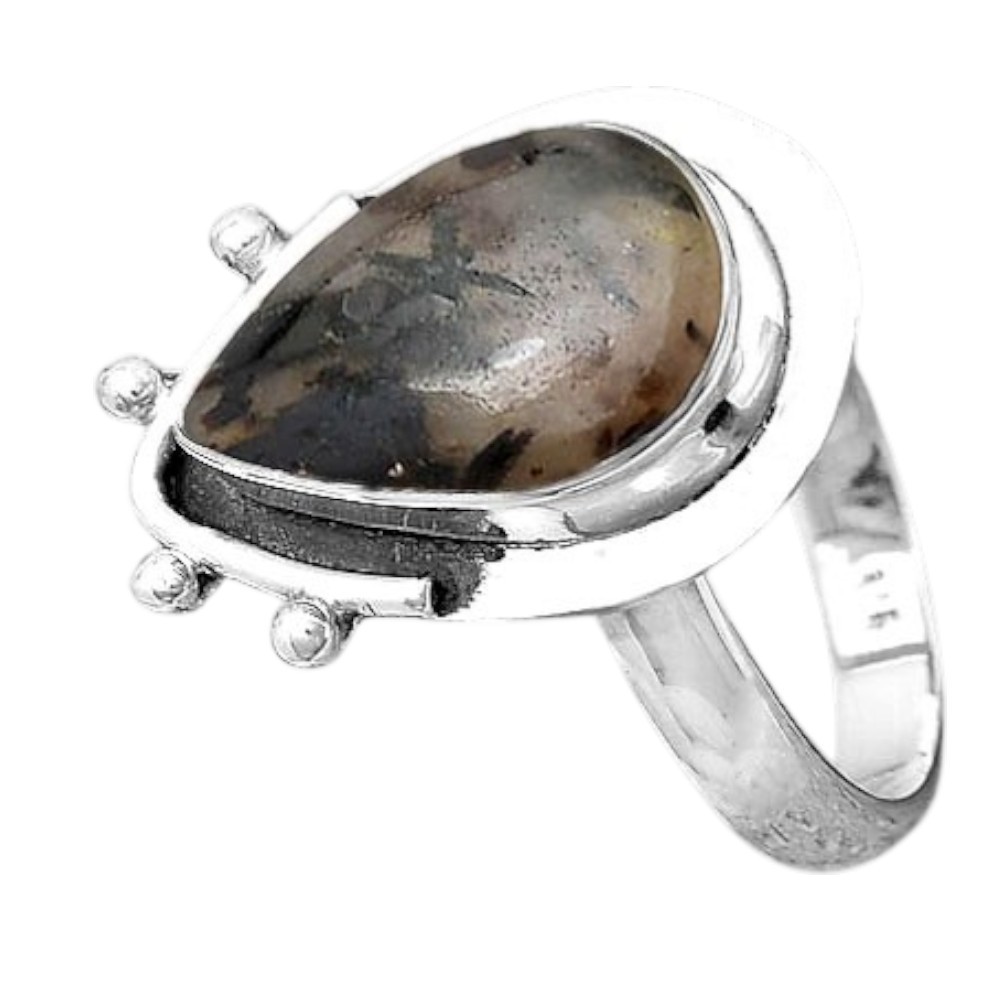 Natural Astrophyllite 925 Sterling Silver Ring s.9 Jewelry R-1513