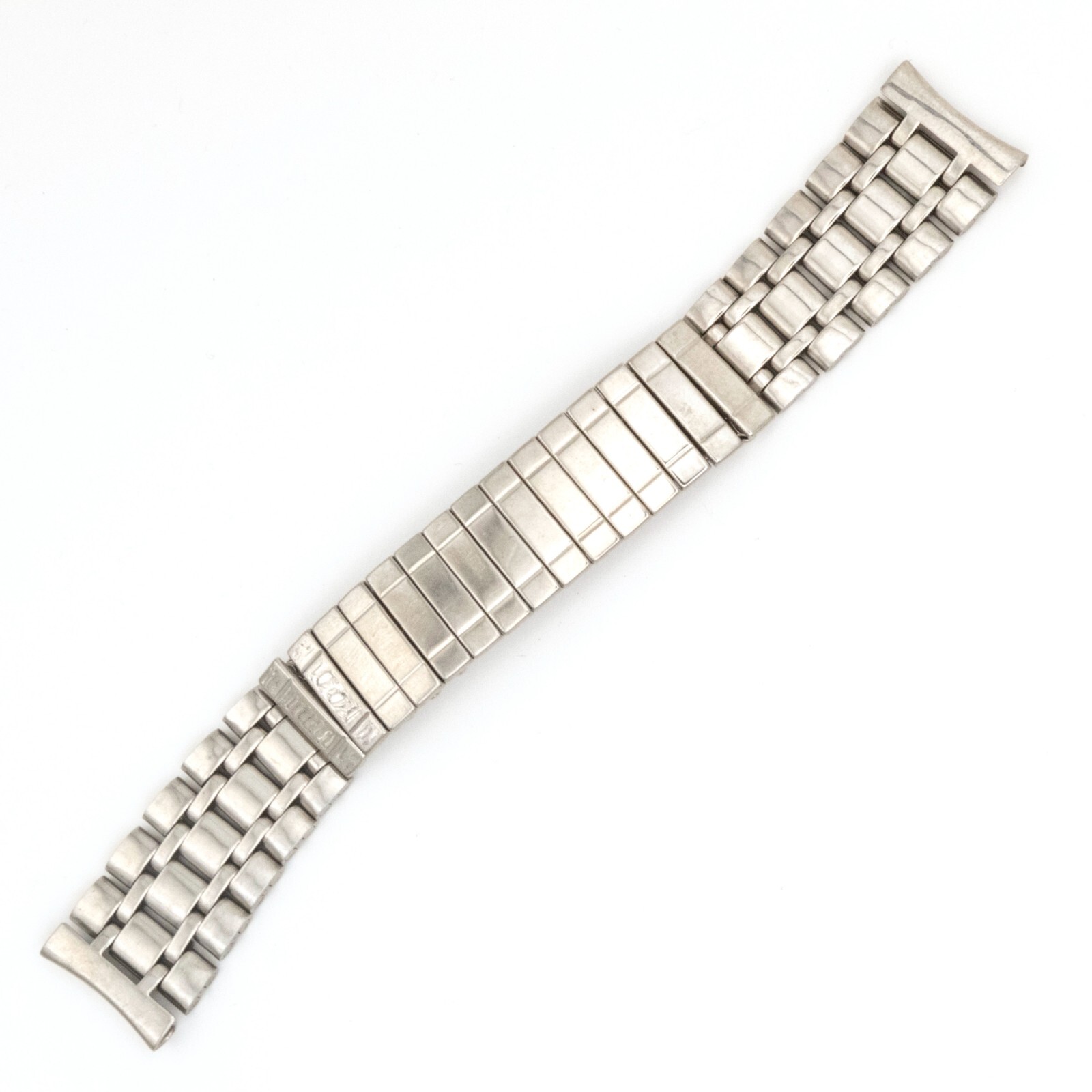 Vintage 17.4 mm stainless steel wristwatch bracelet with center expansion