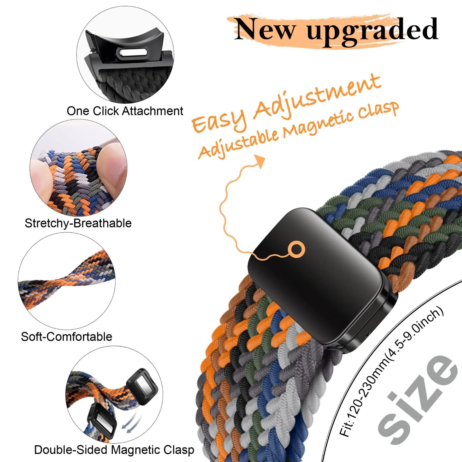 Magnetic Braided Strap Compatible With Samsung Galaxy Watch 7 6 5 4 Pro