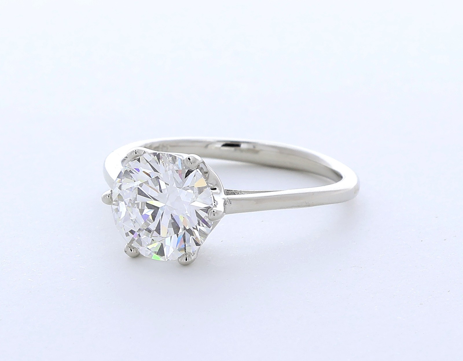 Solitaire Engagement Ring Classic 14K Gold 2.52 CT Round Lab-Grown Diamond E VS1
