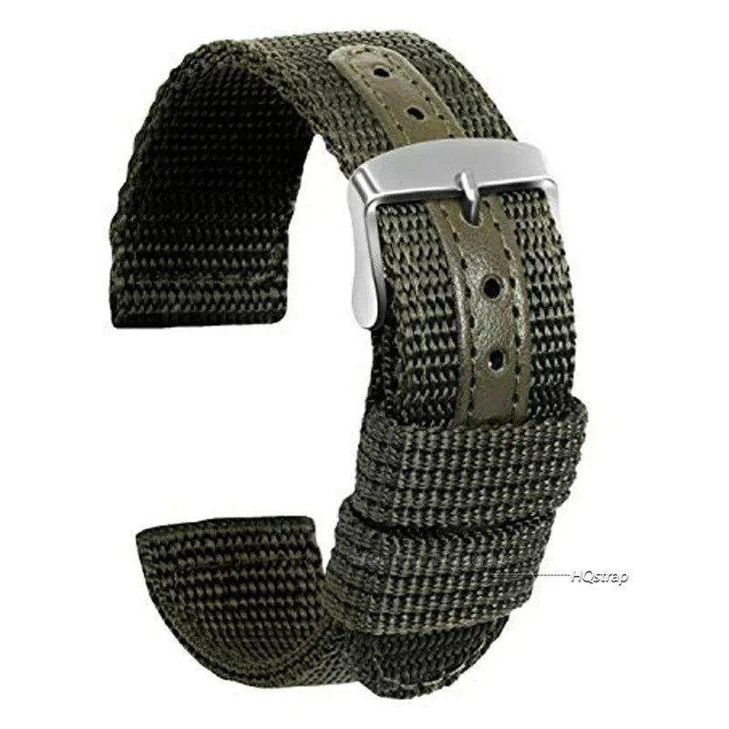 18mm 20mm 22mm 24mm Military Canvas Nylon Watch Band Strap Bracelet