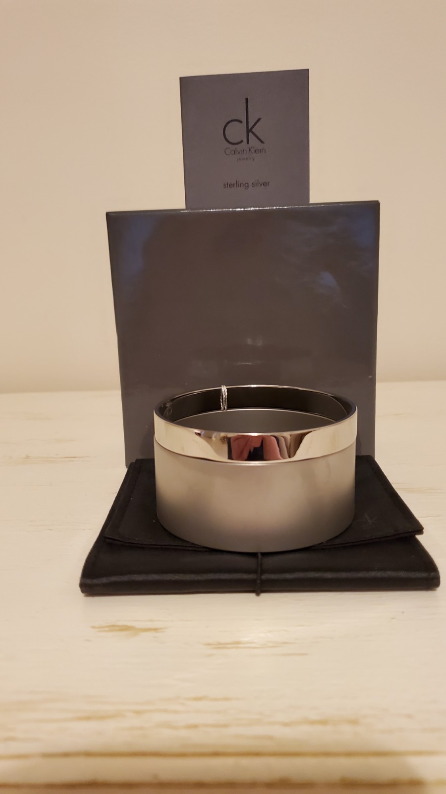 Calvin Klein Stainless Steel Satisfaction Set of 2 Bangle Bracelets NWT Sz 7