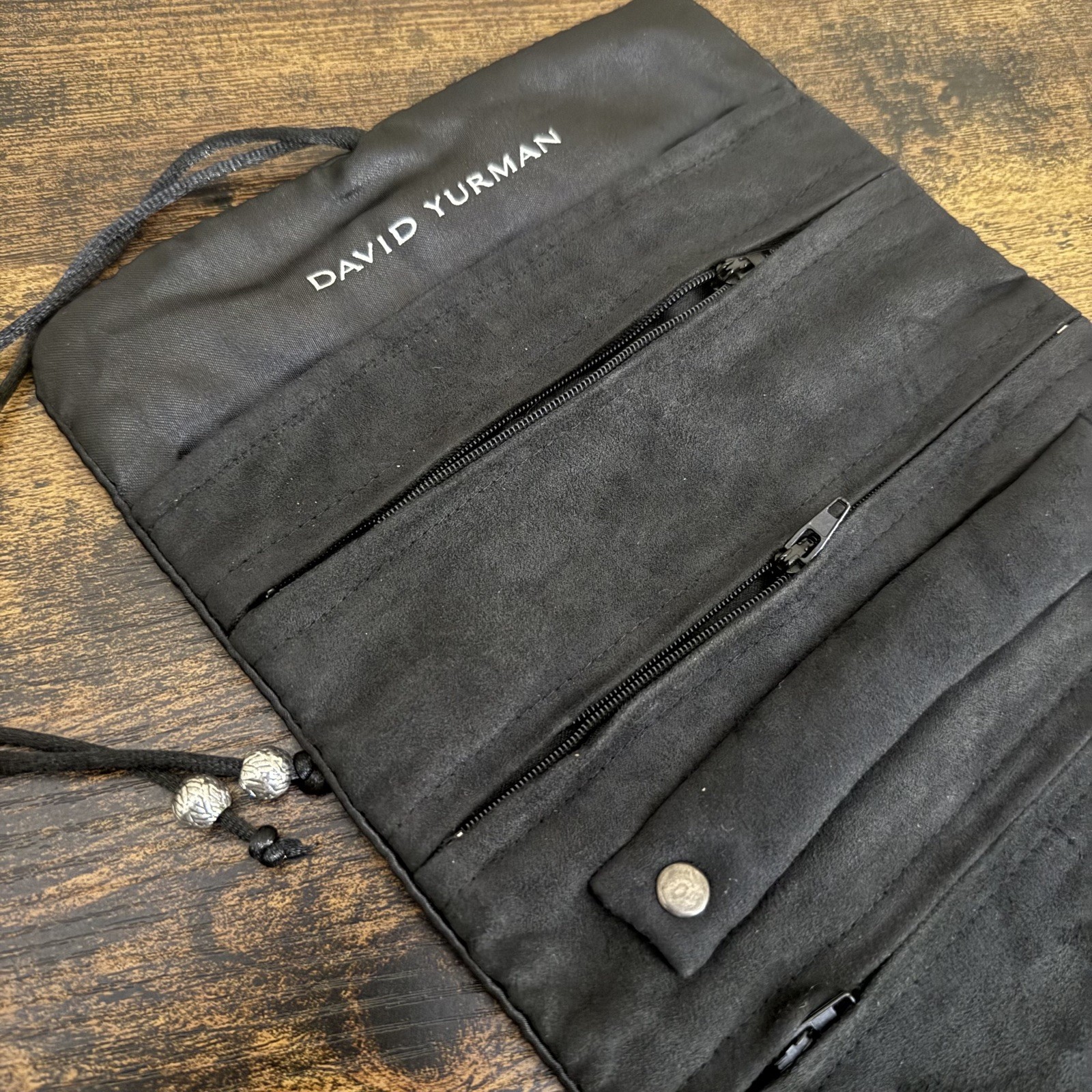 David Yurman Black Velvet Jewelry Travel Roll Bag Organizer