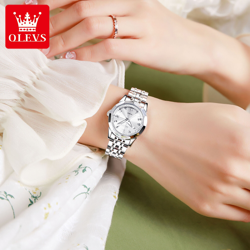 OLEVS Women Quartz Watch Date Display Luminous Waterproof Wristwatch