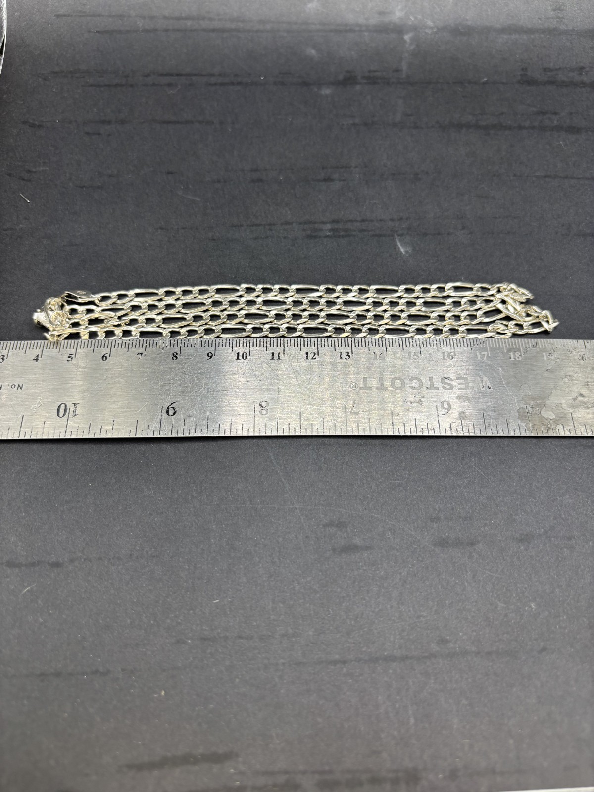 925 sterling silver, Figaro Link Chain,11.9grms, 26”long.