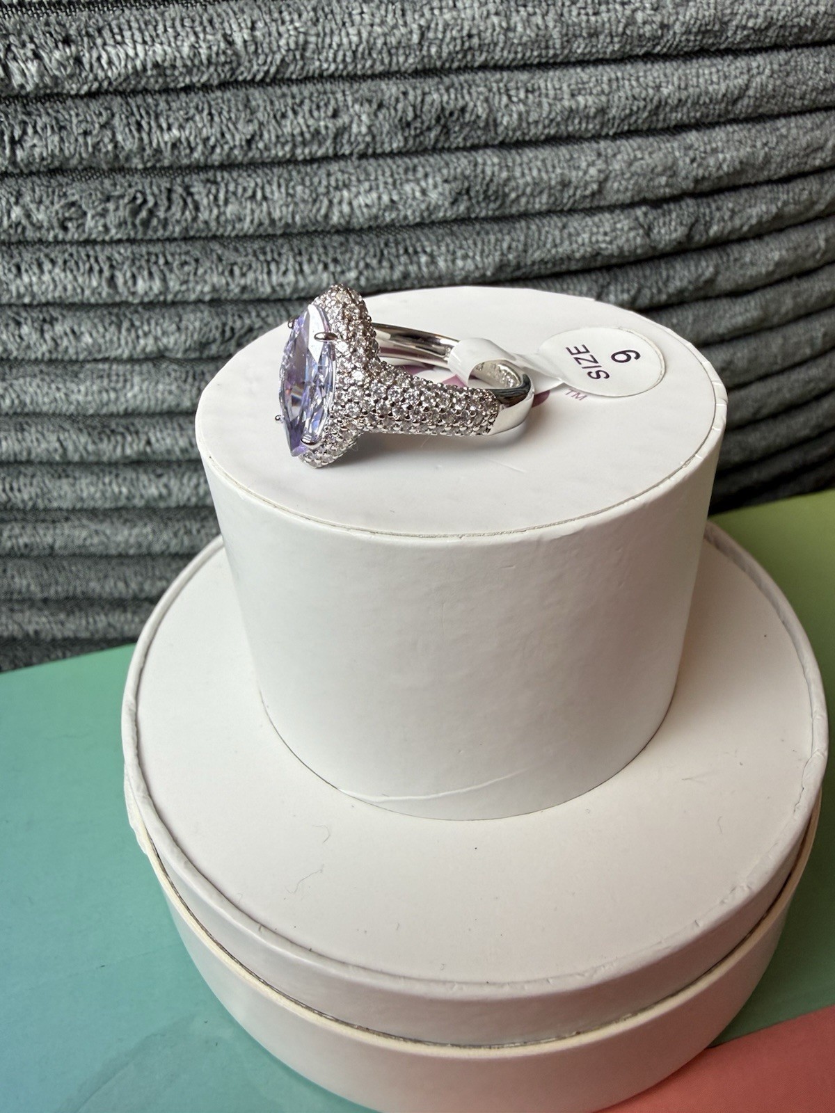BP OG Ring Size 9 “Sparkle with Purpose” Lavender Topaz CZ Rhodium Plating