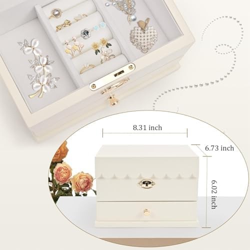 Lihou PapaQ Wooden Ballerina Medium Musical Jewelry Box with Mirror and Lock …