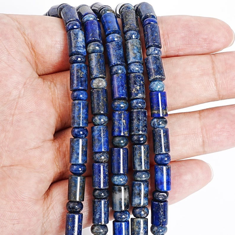 Blue Lapis Lazuli Tube Beads Grade AAA Loose Beads 6X9MM-6X4MM 8X10MM-8X4MM