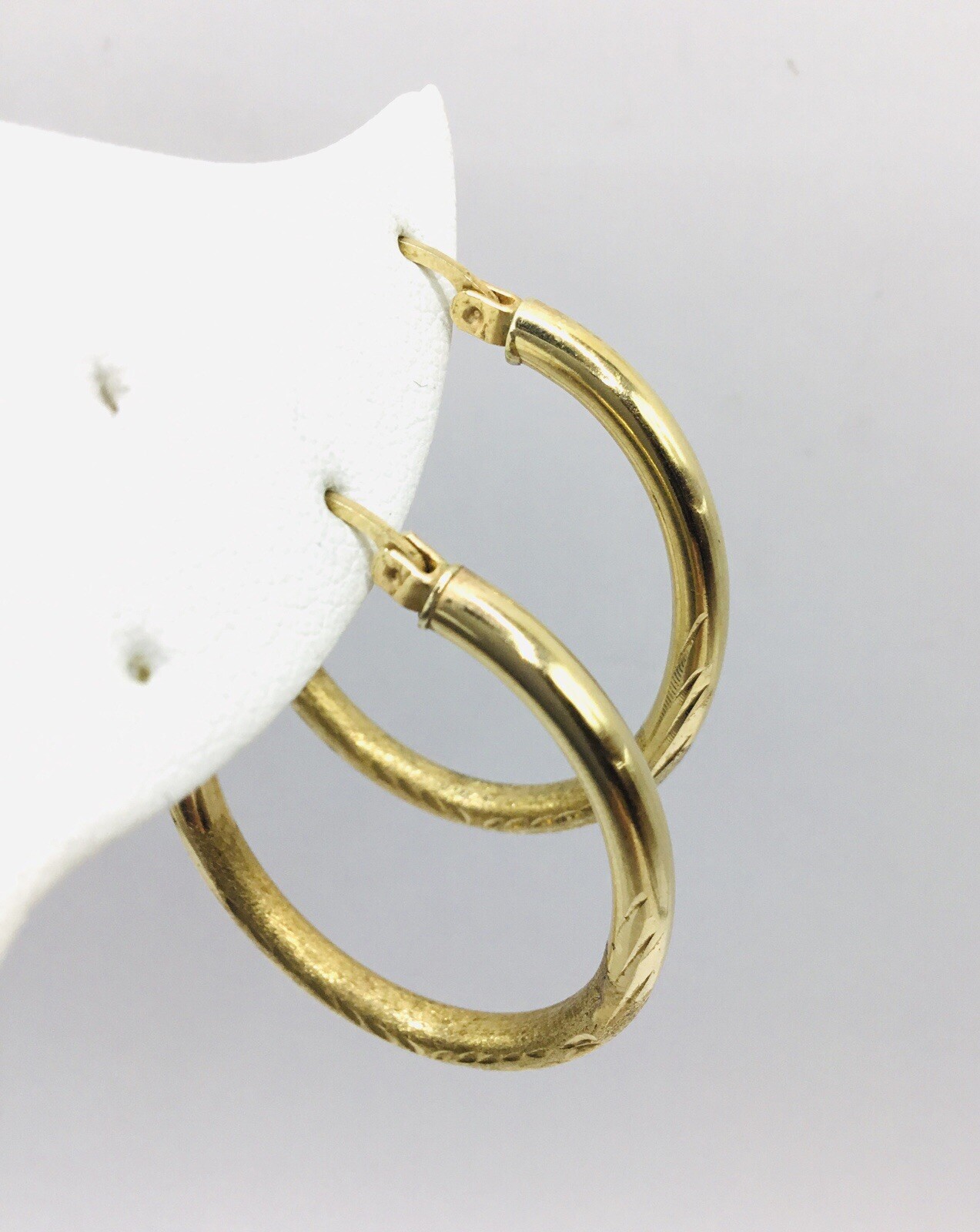 Solid 14k Yellow Gold Hoop Earrings – 2.7g, 3.6cm