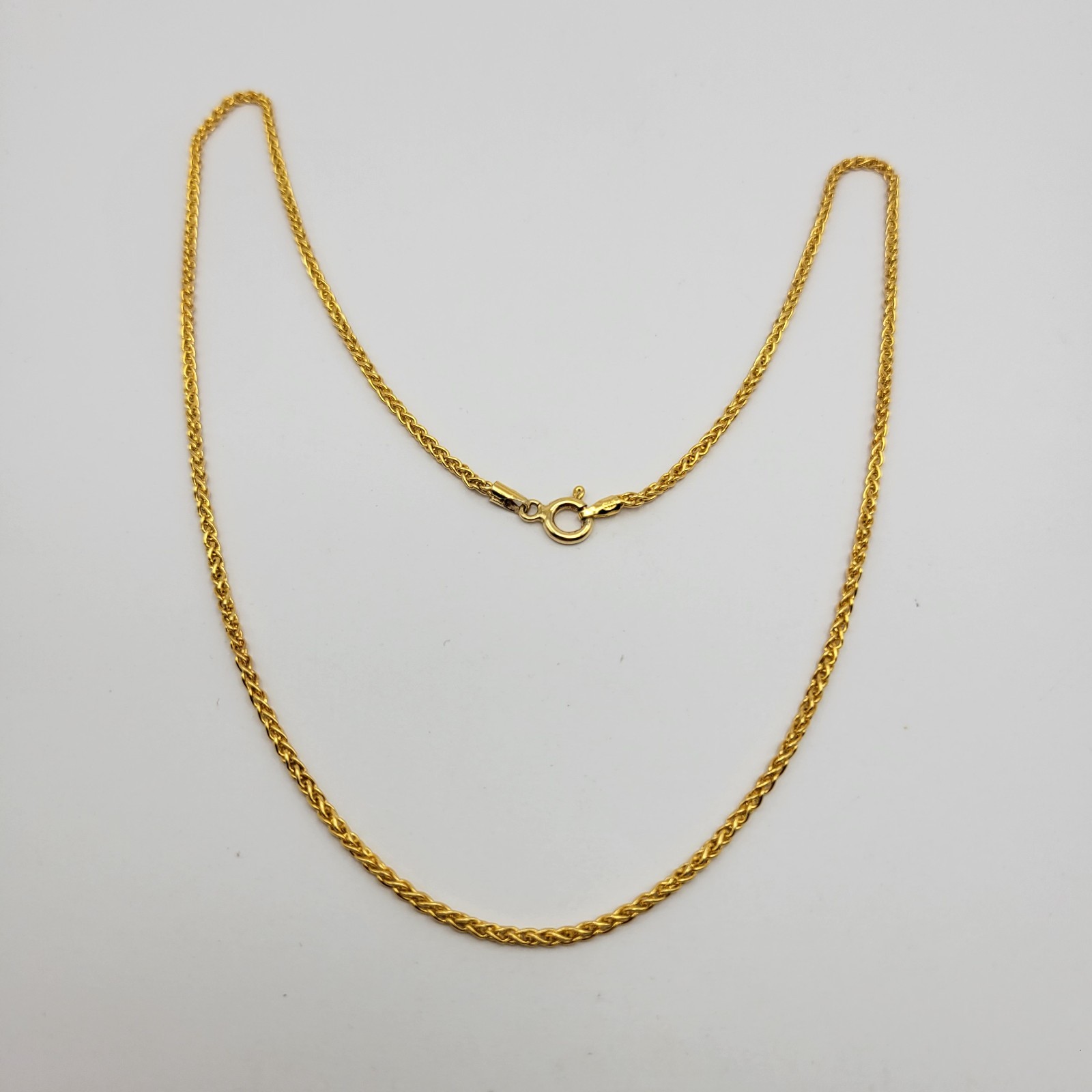 QVC Italian Silver 18k Sterling 1.6mm Foxtail Wheat Chain Necklace – 18″