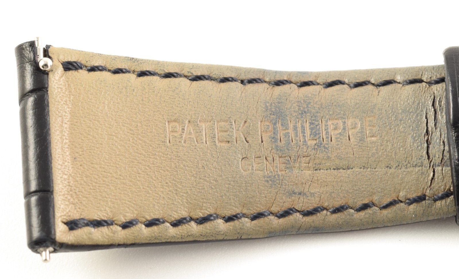 Authentic Patek Philippe Black Alligator Mens 22mm to 16mm Wide Watch Strap