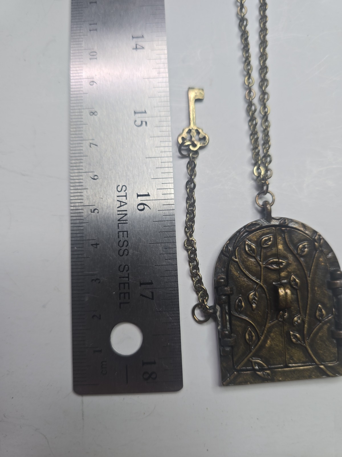 Victoria Trading Company Fairy Door Locket Antiqued Brass Tone With Skeleton Key