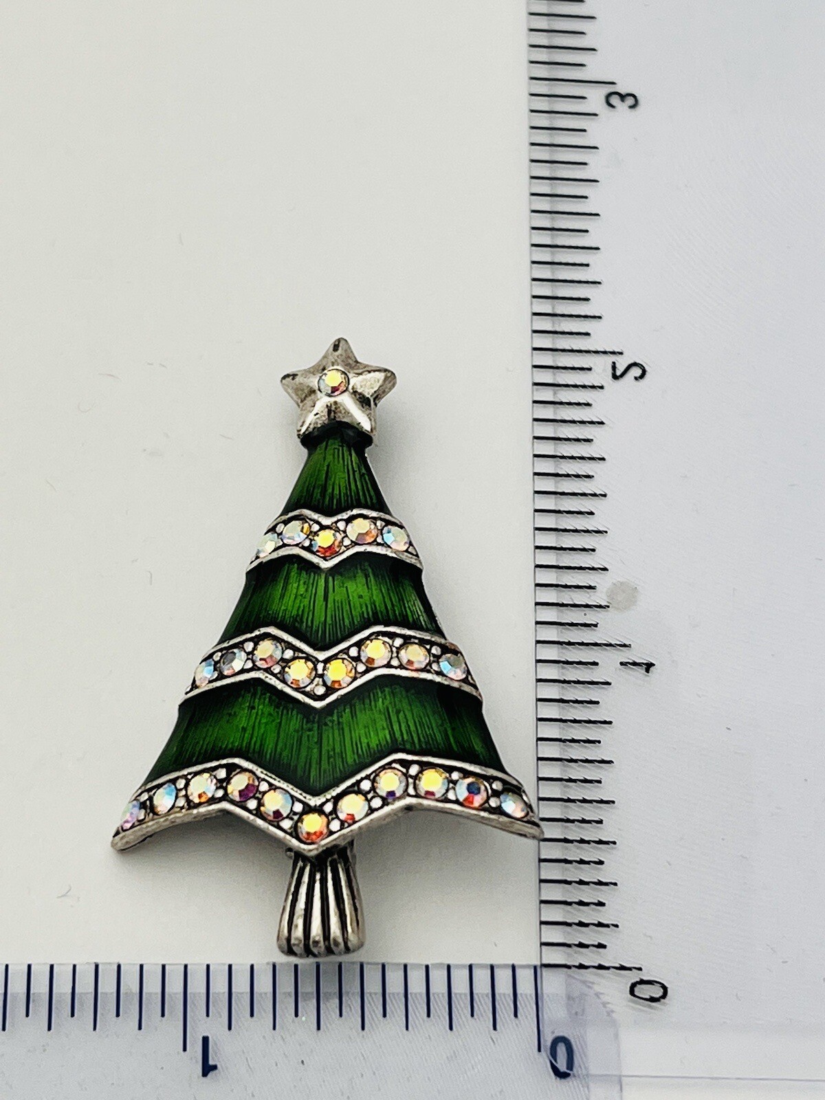 New High Quality Holiday Christmas Tree Brooch Pin 4PC LOT BUNDLE Enamel Crystal