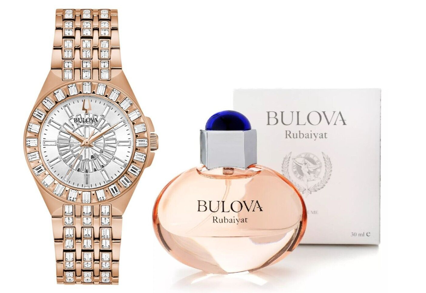 Bulova Phantom Women’s Quartz Crystal Accent Watch Perfume Set 32MM 98L268