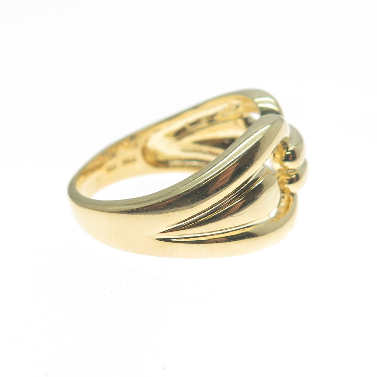 925 Sterling Silver Gold Plated Interlocked Modernist Ring Size 9.25