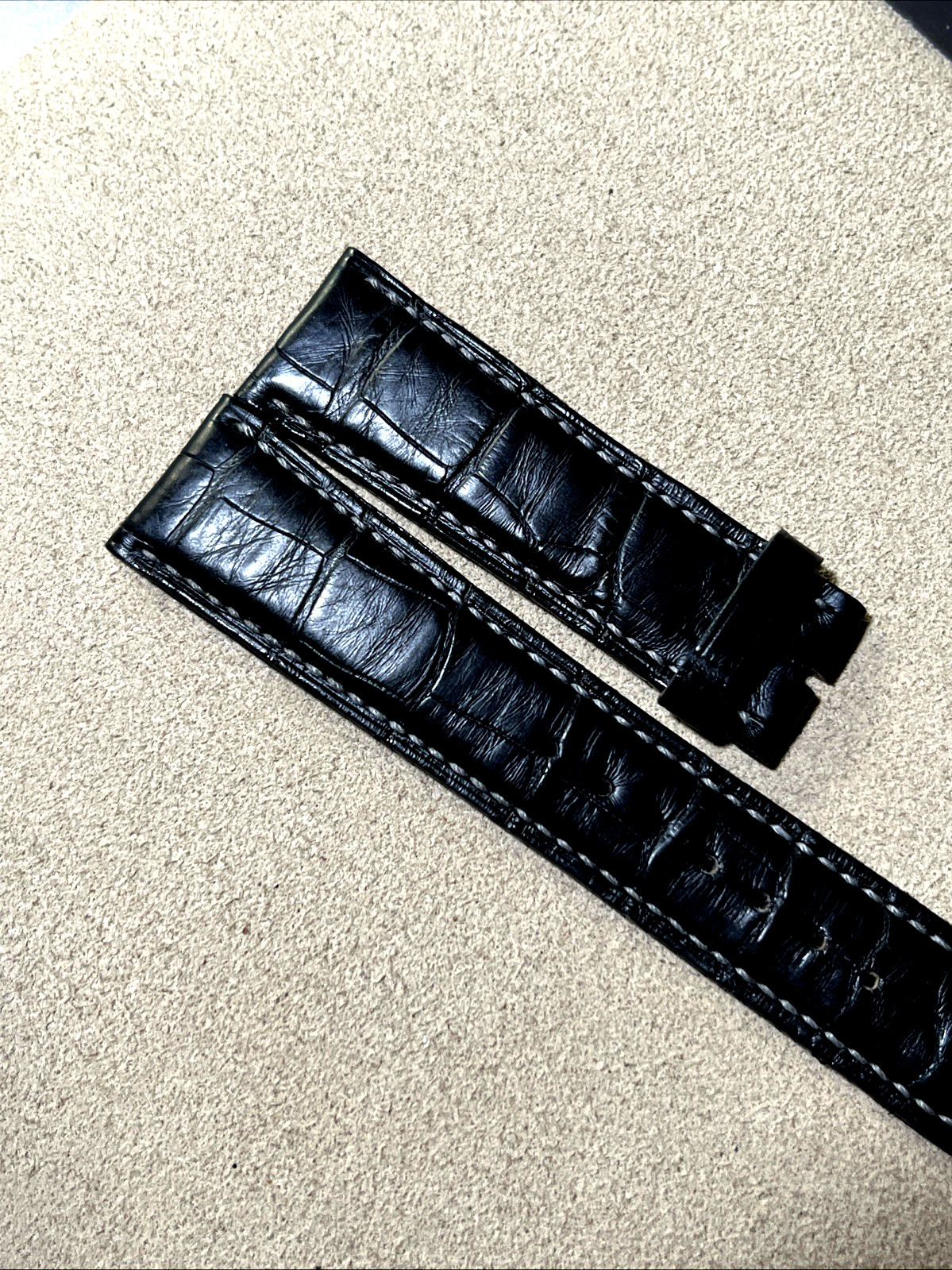A. Lange & Söhne Watch Strap 20 x 18 Matt Dark Charcoal Gray Crocodile Authentic