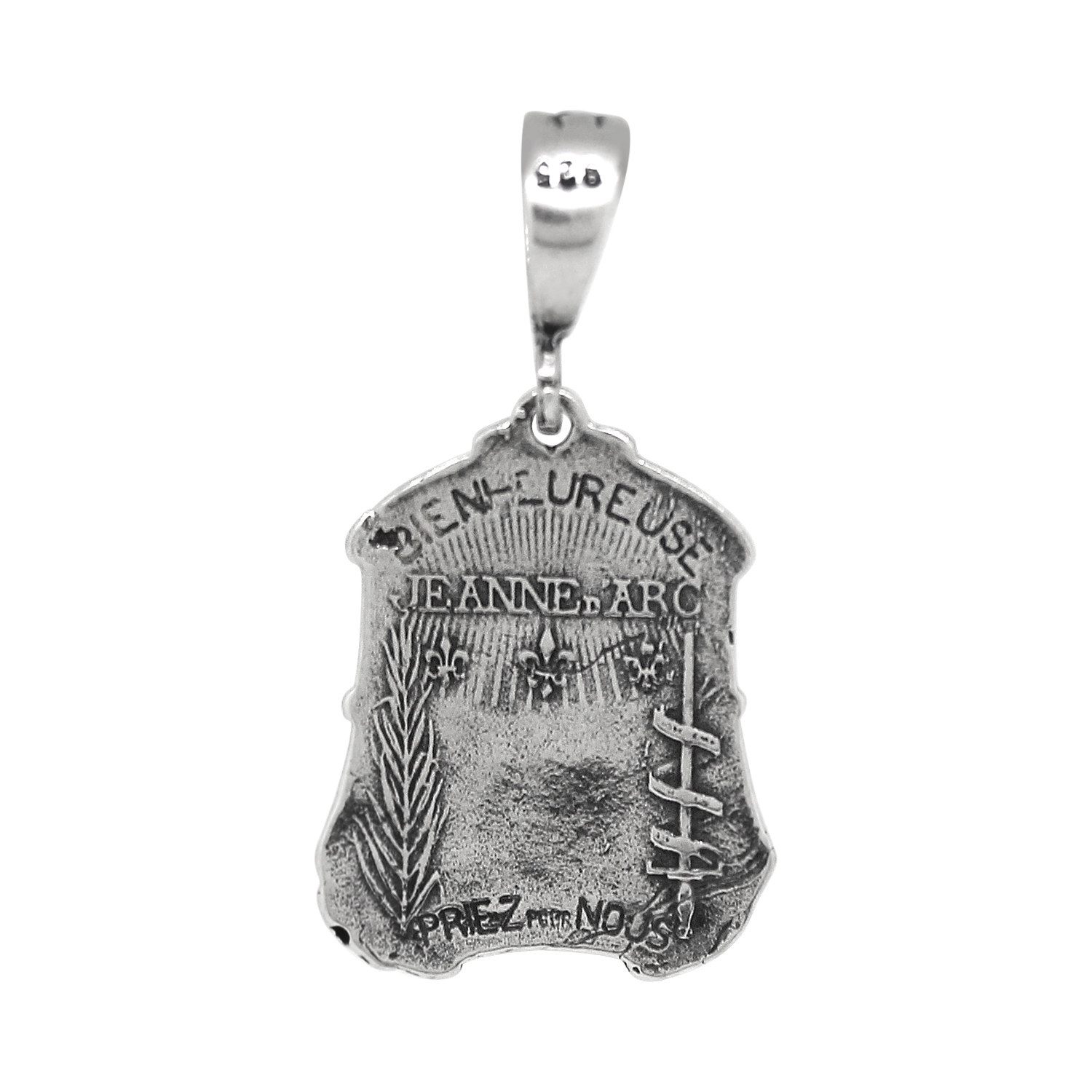 St. Joan Of Arc Jeanne Of Arc Charm Pendant Silver Sterling .925 Antique USA