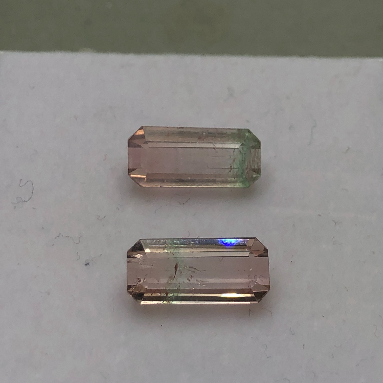 6.80 Carat Bi Color Tourmaline Pair, Faceted Loose Gemstone for Making Earrings