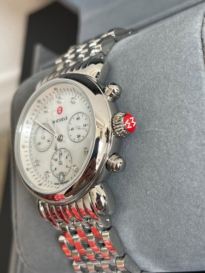 (FLASH SALE) New Michele Diamond Csx Mww03c000516 Bracelet Watch Retail $1300