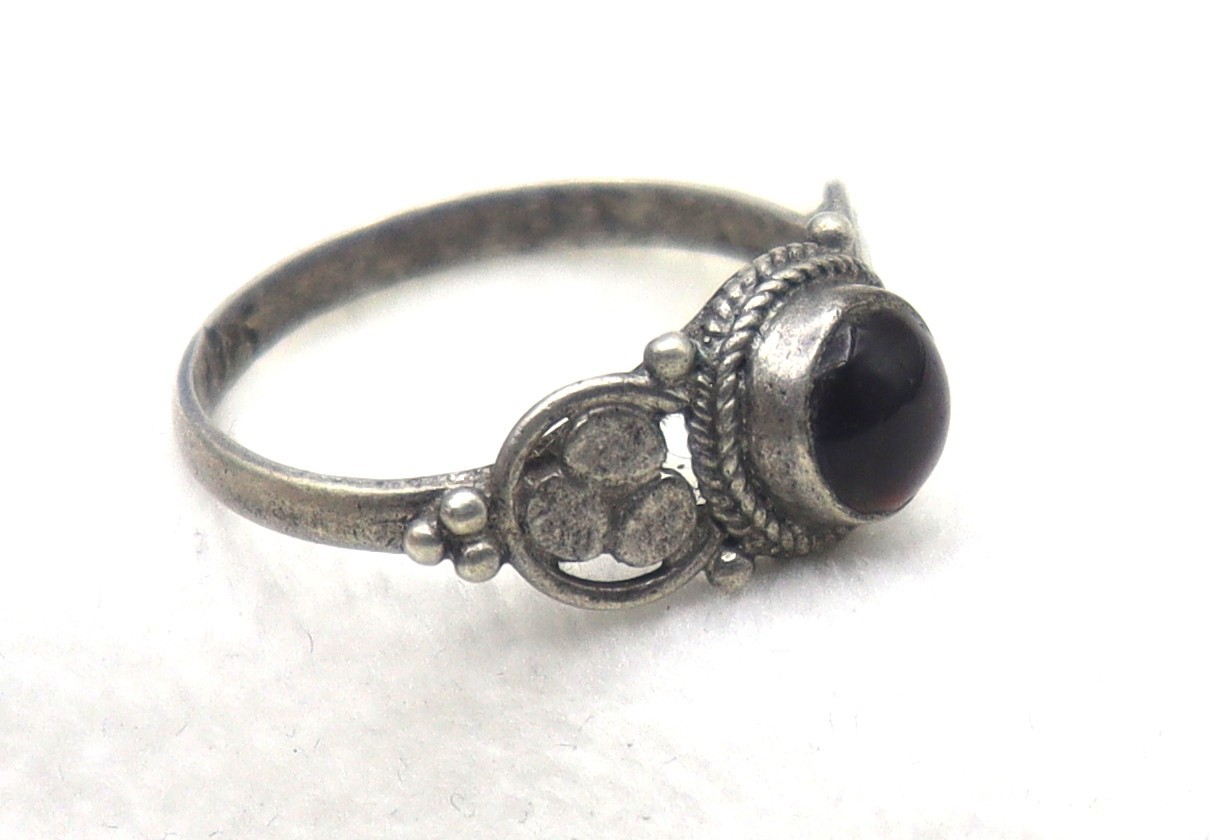 925 Silver Ring Size 6.75 US Rare Natural Red Tiger Eye Gemstone 2.09 Grams