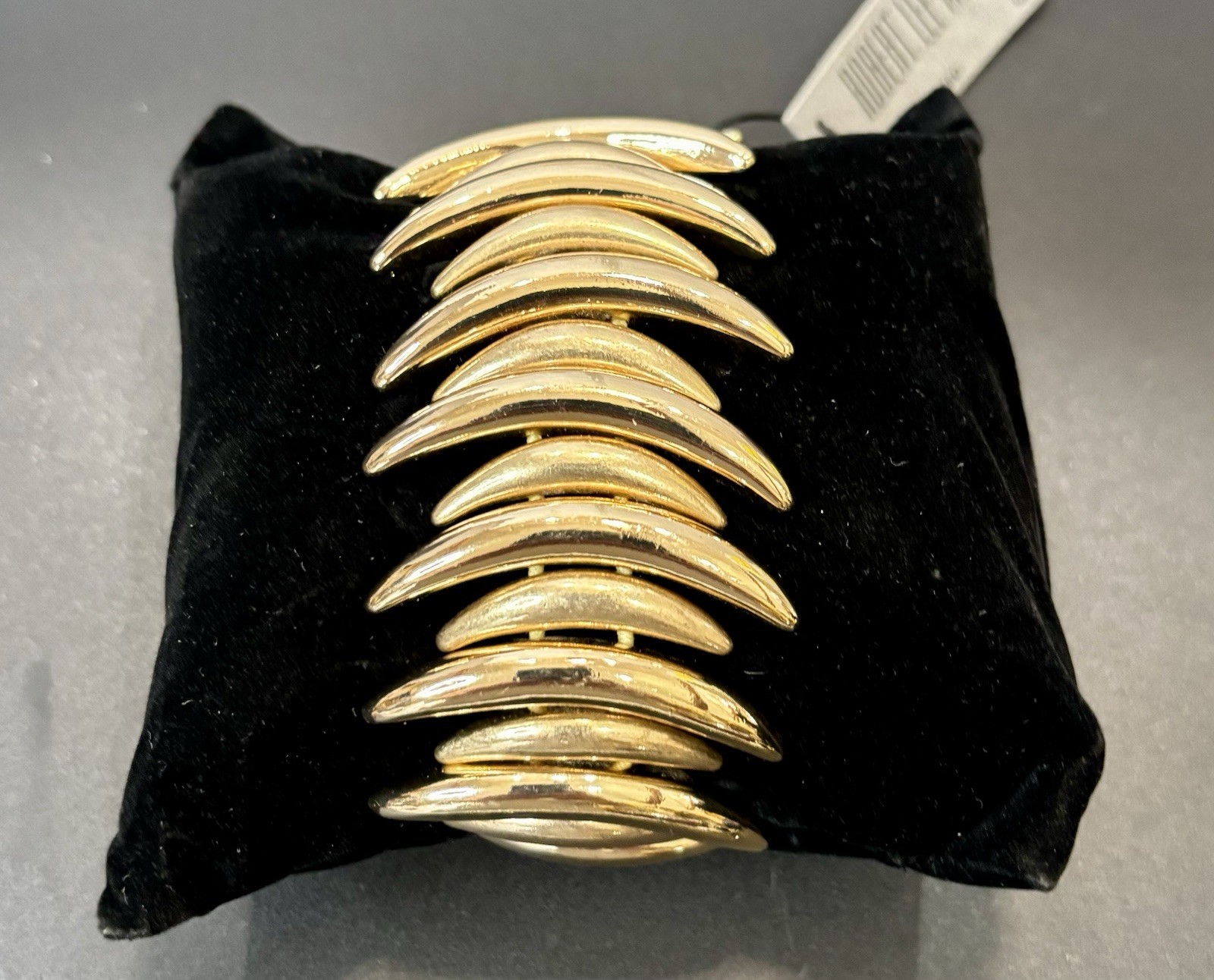 Vintage Robert Lee Morris Soho Bracelet Brutalist Tribal Sculpture Gold Plated