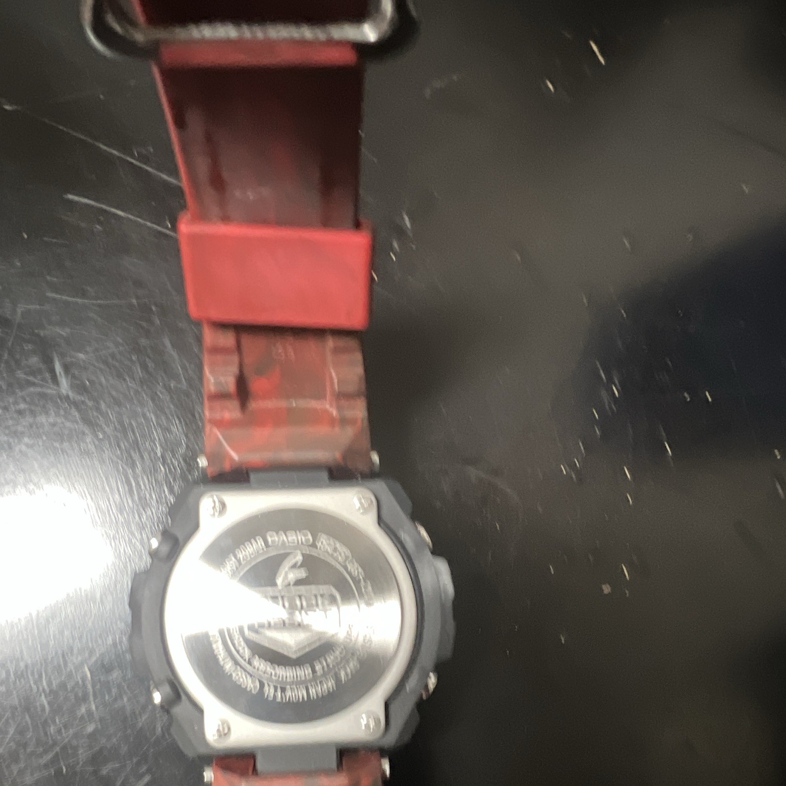 Casio G-SHOCK Men’s Analog Quartz 200m Black/Red Dial Resin Strap Fixed Bezel