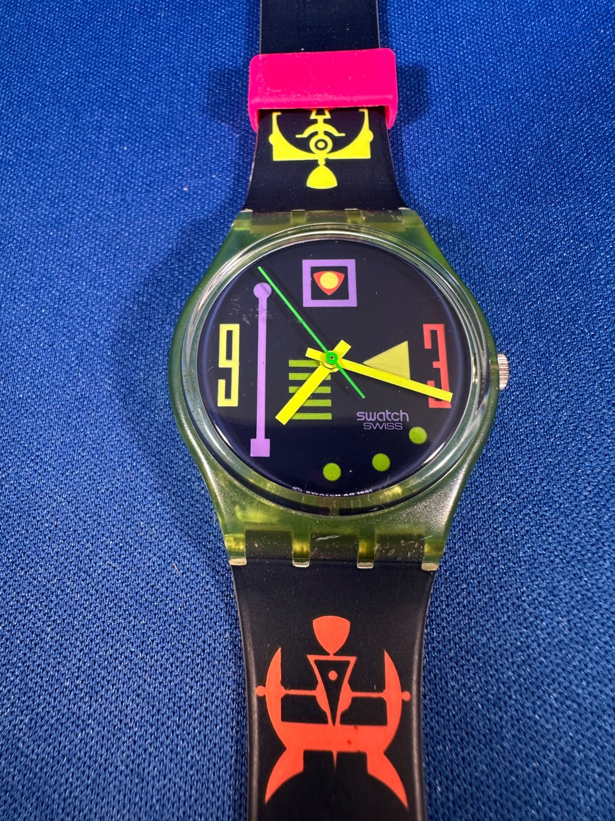 Vintage 1991 Swatch Watch Stalefish GG113 Working Good 34MM Nice! So Rad!