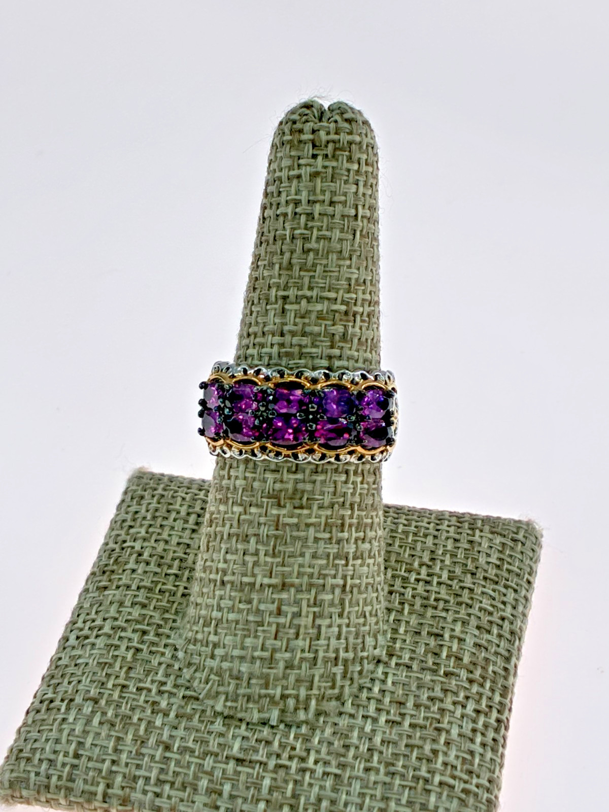 Michael Valitutti Gems en Vogue Color Change Garnet Gold Silver Palladium Ring 8