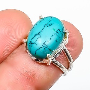 Turquoise Gemstone 925 Silver Plated Ring s.5.5 TR7508-508