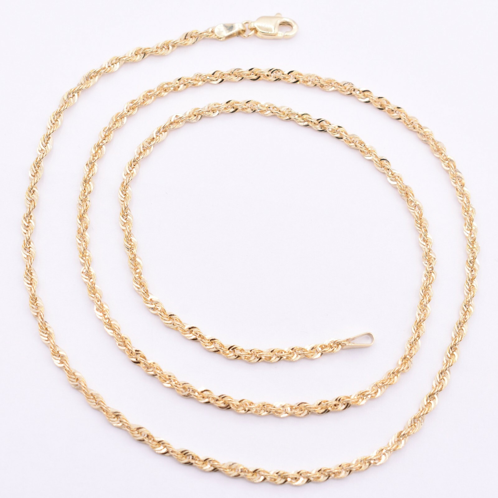 2.5mm Twisted Rope Chain Necklace Real 10K Yellow Gold ALL SIZES