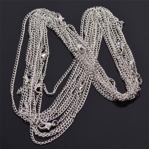 Wholesale 10 Pieces/Lot Silver Plated Making DIY Hard Link Chain Necklace 22”