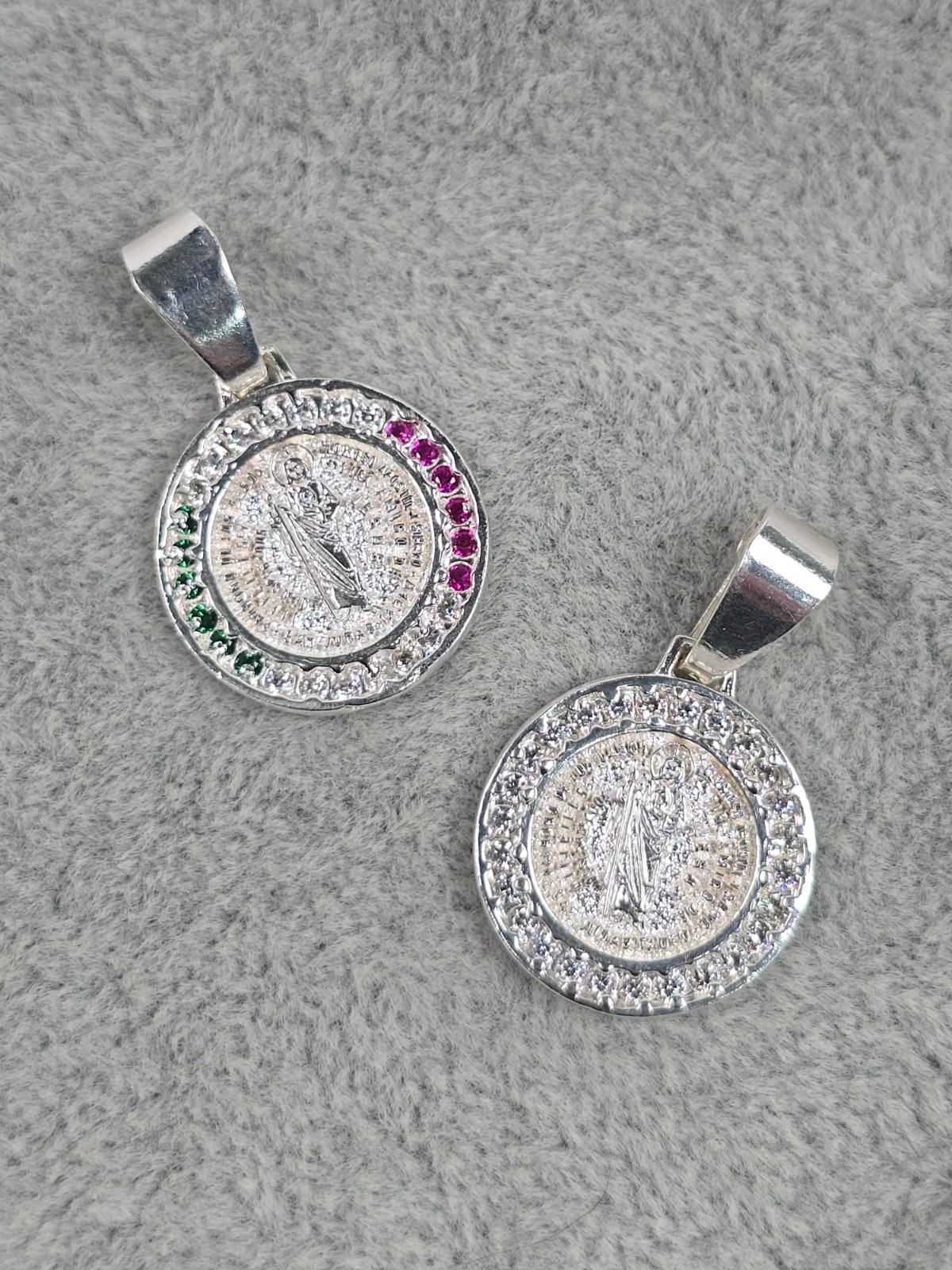 925 Sterling Silver Saint Jude Thaddeus CZ Medal Pendant San Judas Tadeo – 2cm