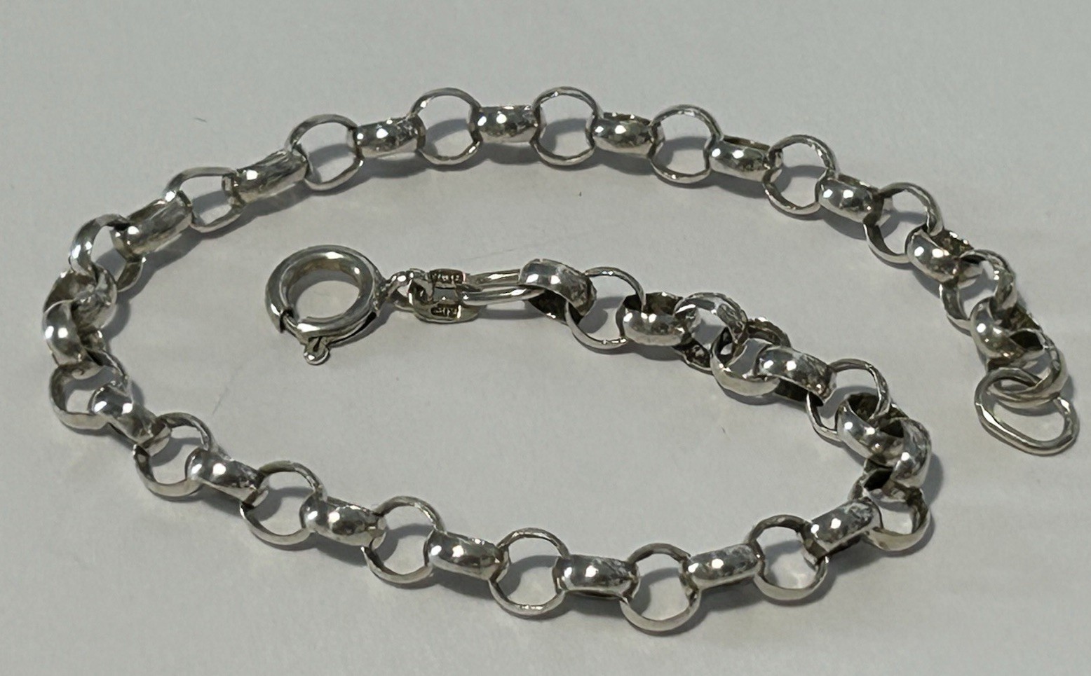 Vintage (1983 HM’d) English Sterling Silver Belcher Chain Bracelet (18cm)